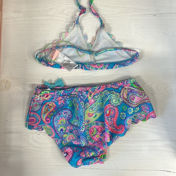 NWT Hula Star Blue Pattern Triangle Bikini Kids - Picture 4 of 5